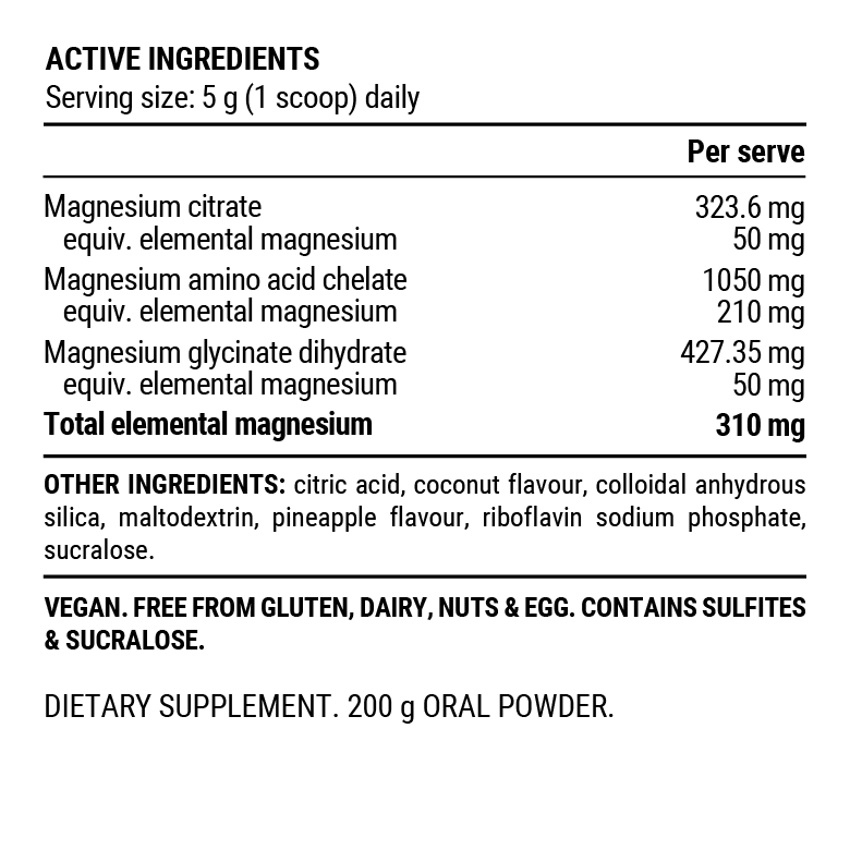 TRIPLE MAGNESIUM POWDER - Pineapple Coconut